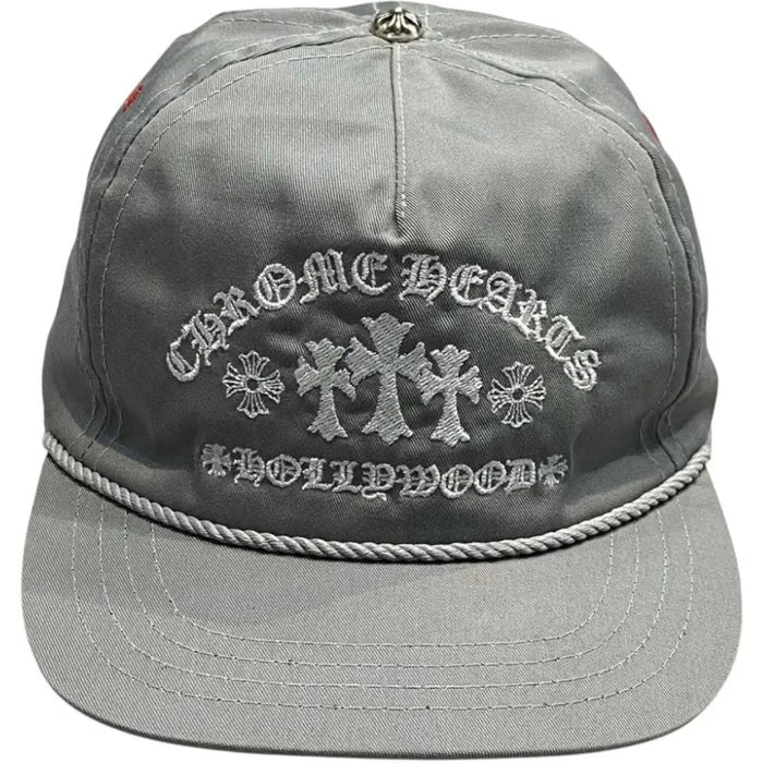 Authentic Chrome Hearts Chrome Hearts Gas Station 5 Panel Hat Grey – front view