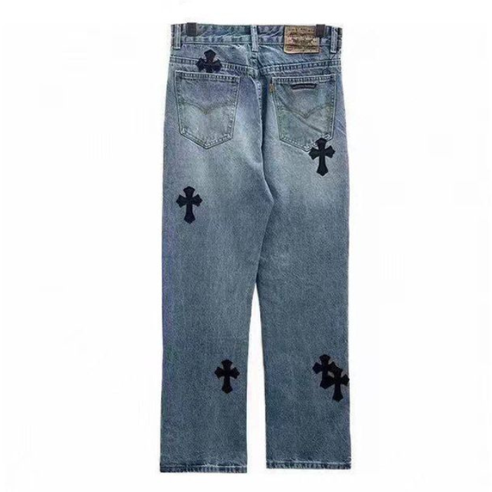 Authentic Chrome Hearts Chrome Hearts Graffiti Red Lips Jeans – front view