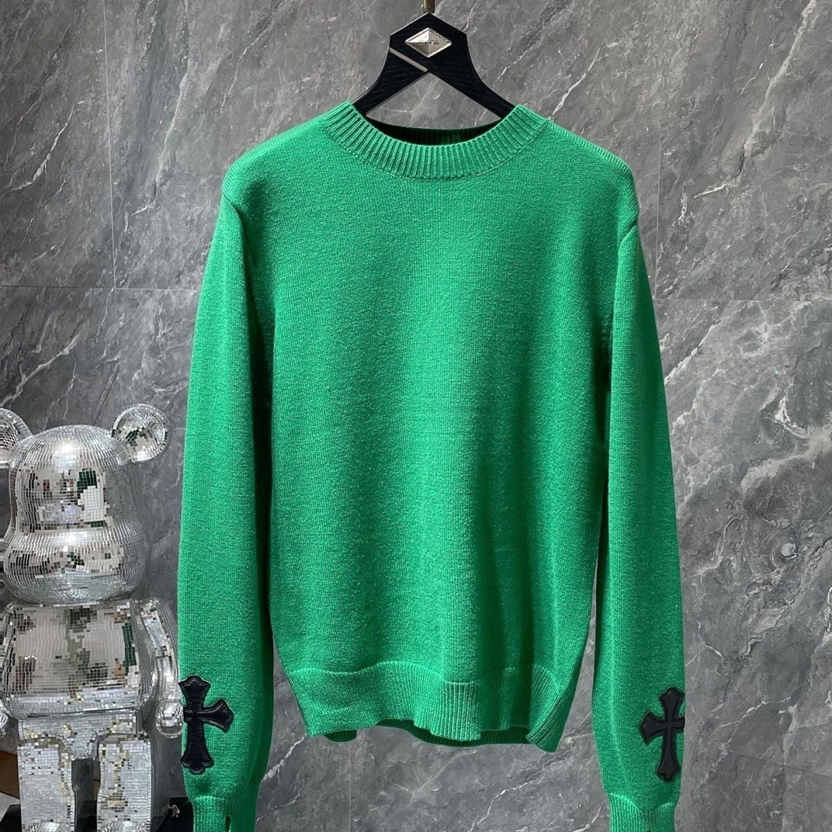 Authentic Chrome Hearts Chrome Hearts Green Long Sleeve Sweater – front view