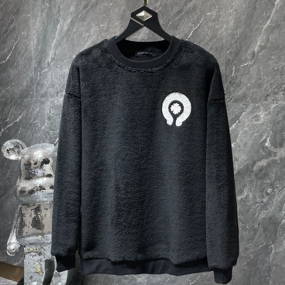 Authentic Chrome Hearts Chrome Hearts Horse Shoe Logo Wool Sweatshirt – front view