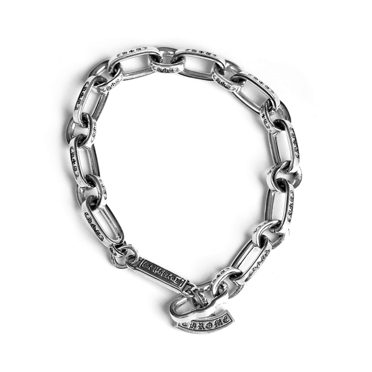 Chrome Hearts Inscribed Logo Chain Bracelet – bracelet front view