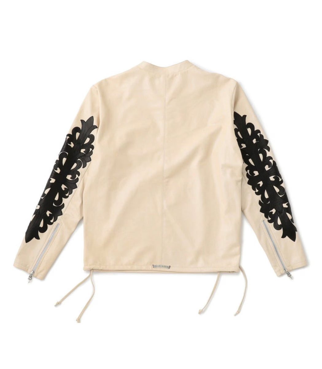 Authentic Chrome Hearts Chrome Hearts x DSM Ez Rider Jacket Beige – front view