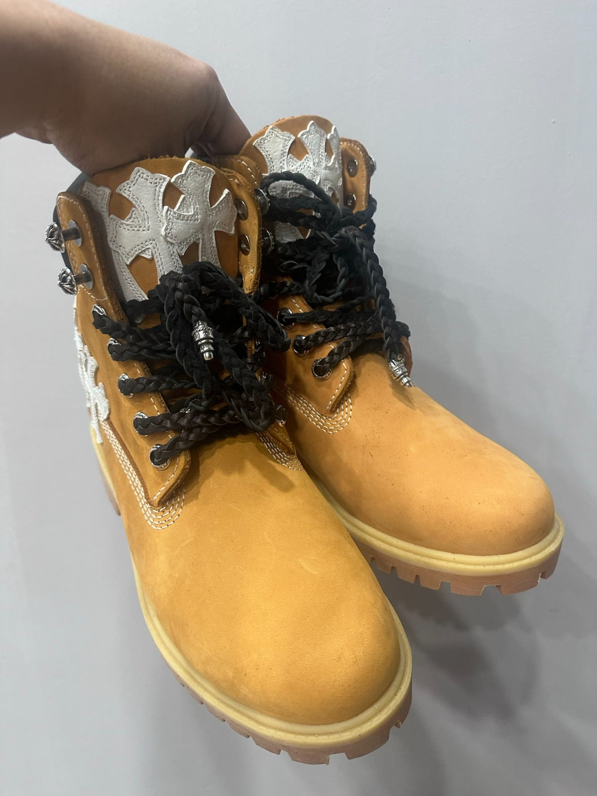 Chrome Hearts Leather Boots – shoes front view