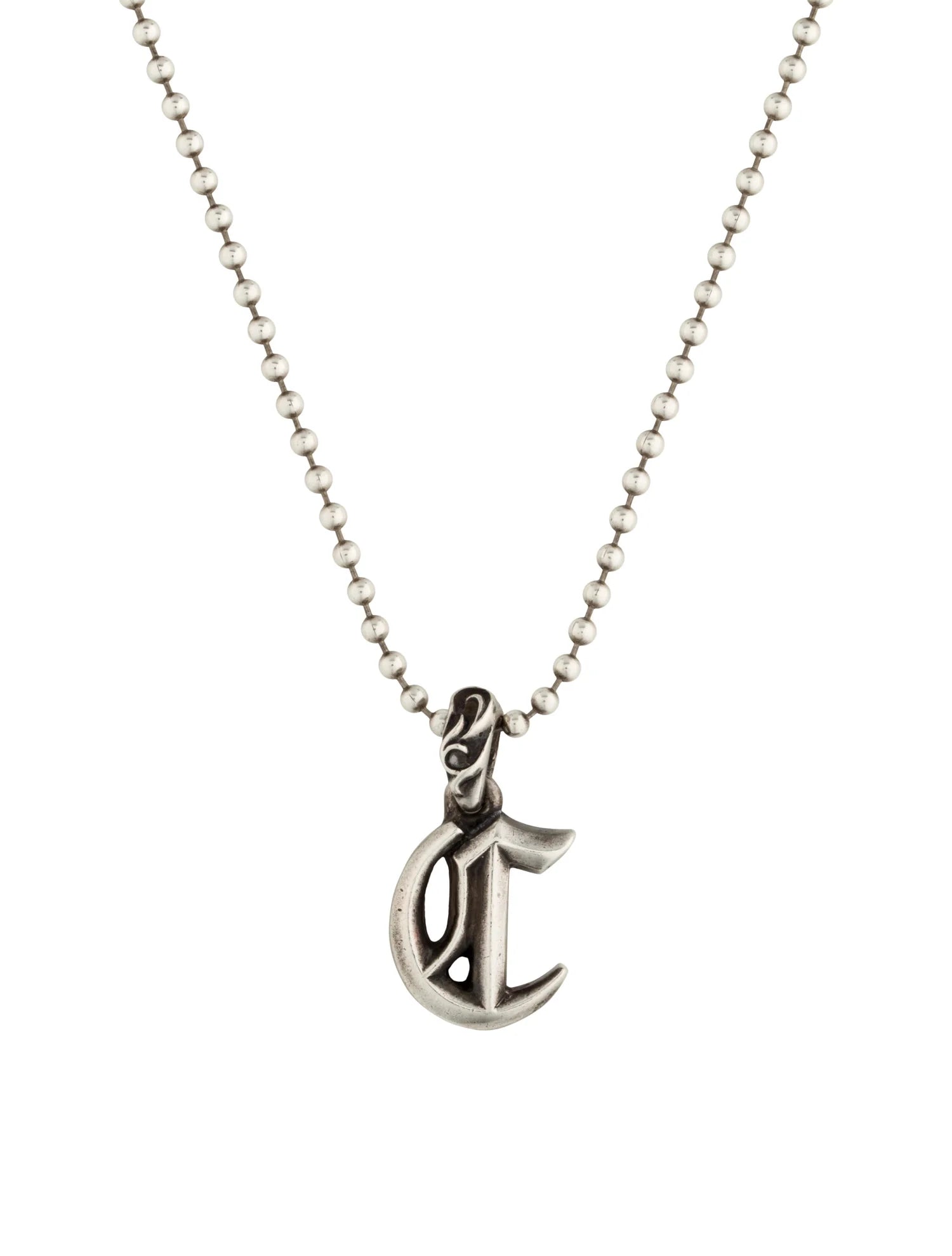 Chrome Hearts Letter Pendant – necklace front view