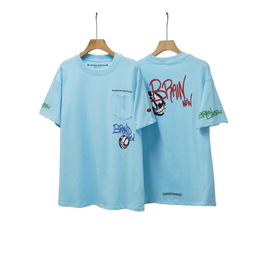 Chrome Hearts Matty Boy ‘Brain New’ T-Shirt – Light Blue – shirt front view