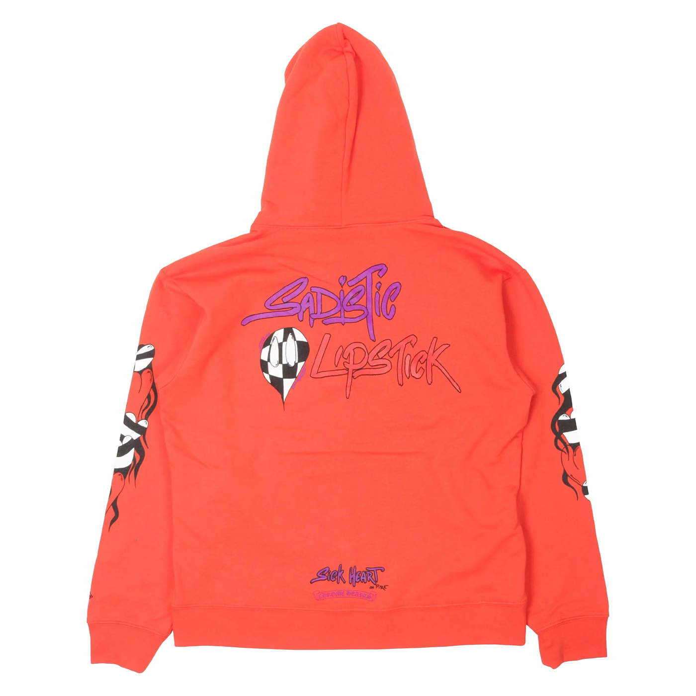 Authentic Chrome Hearts Chrome Hearts Hearts Matty Boy Brain Hoodie Red – front view