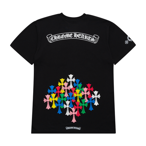 Chrome Hearts Multi Color Cross Scroll Tee – Black – shirt front view