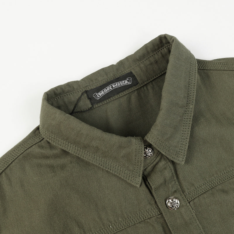 Authentic Chrome Hearts Chrome Hearts Multi Pocket Long Sleeve Shirt – front view