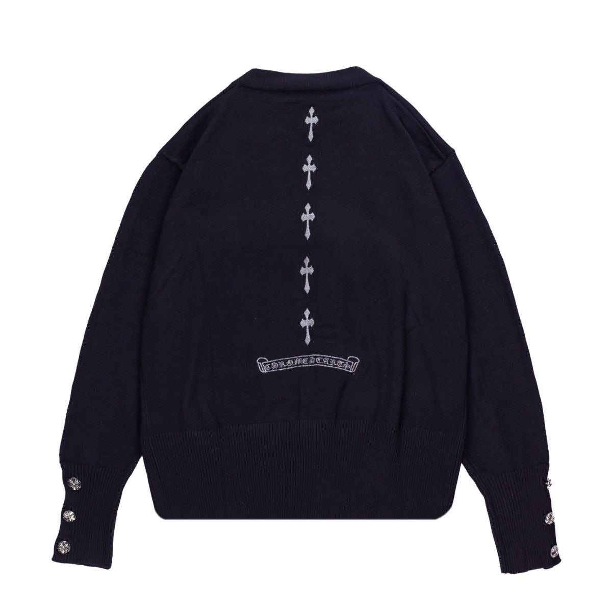 Chrome Hearts Multiple Cross Logo Cardigan Black – hoodie detail close-up