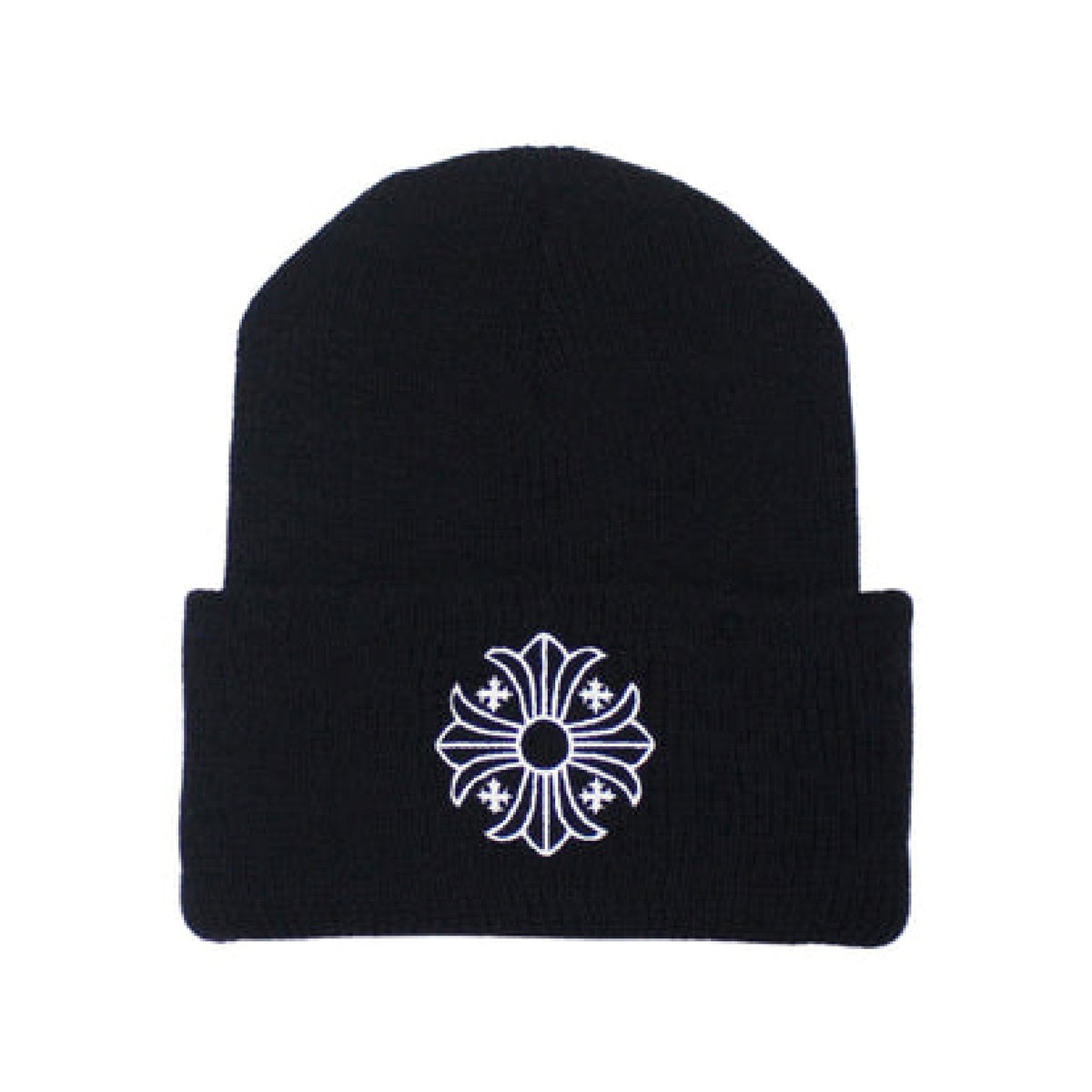 Chrome Hearts Plus Cross Beanie – Black – hat front view