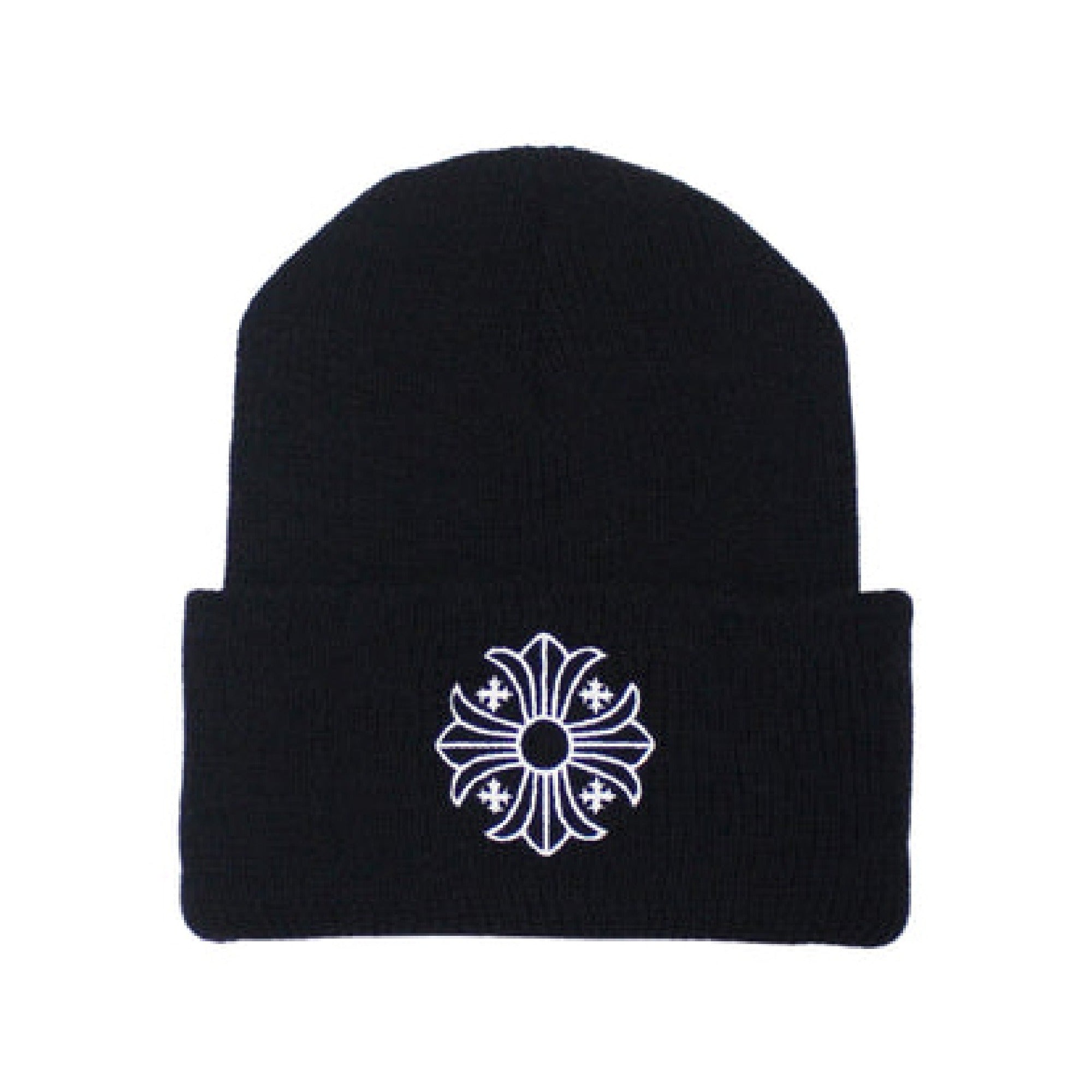 Chrome Hearts Plus Cross Beanie – Black – hat front view