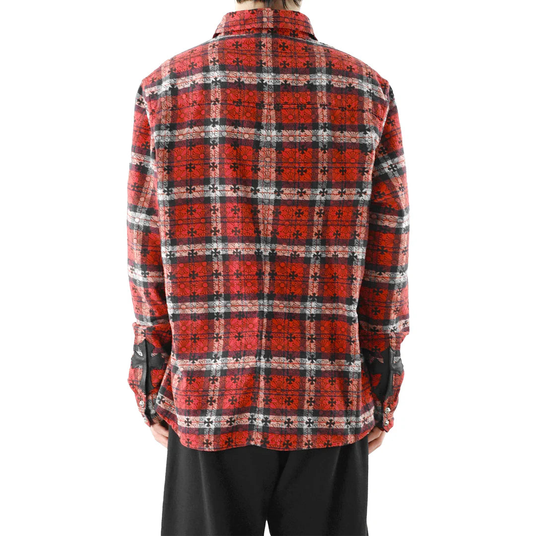 Authentic Chrome Hearts Chrome Hearts Red Plaid Flannel Shirt – front view