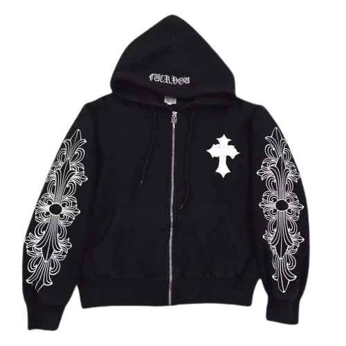 Authentic Chrome Hearts Chrome Hearts Rhinestone Hoodie – front view