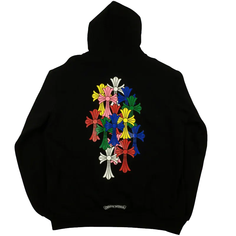 Authentic Chrome Hearts CH Script Multicolor Cross Cemetery Zip Up Hoodie – front view