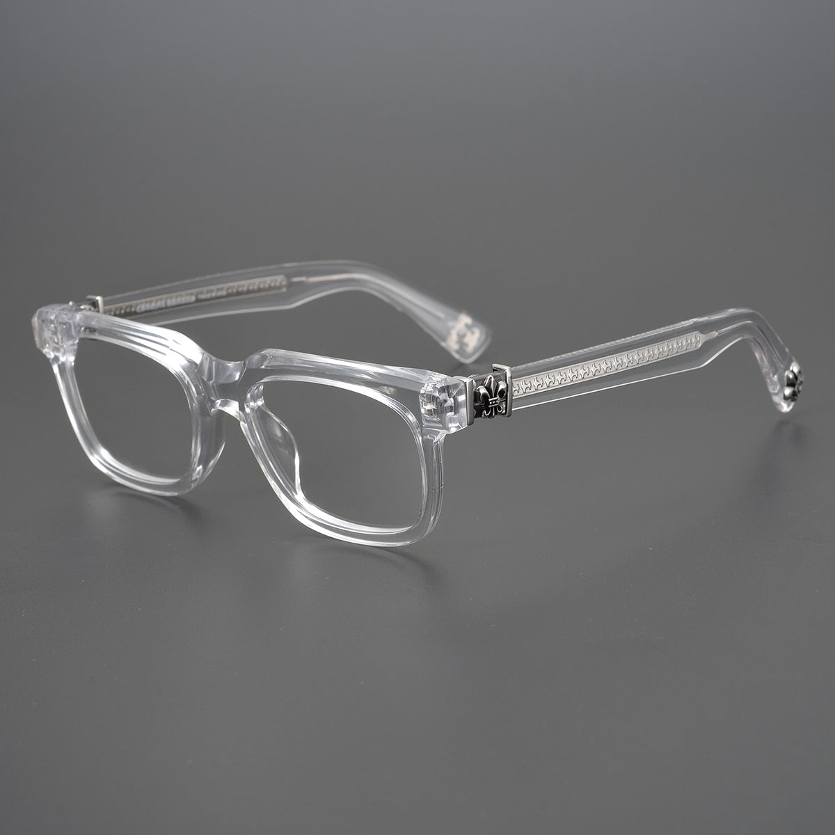 Chrome Hearts Silver Transparent Glasses – sunglasses front view