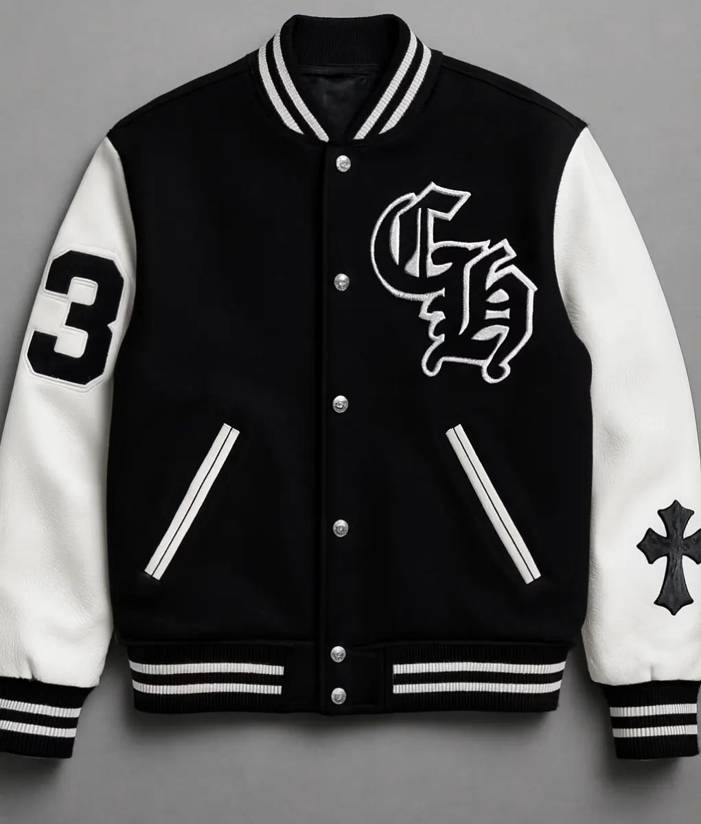 Authentic Chrome Hearts Chrome Hearts Varsity Jacket​ – front view