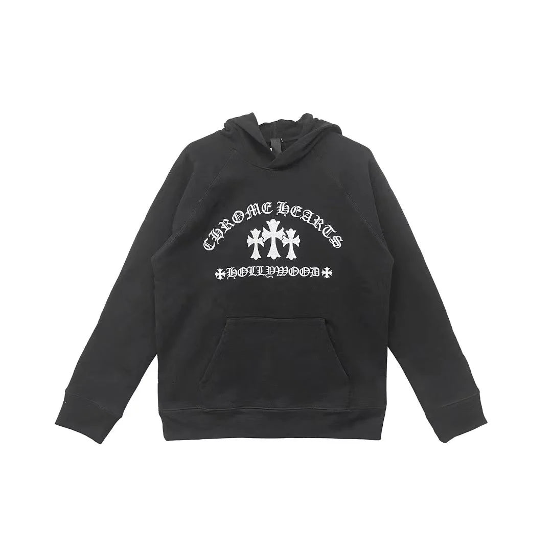 Chrome Hearts Triple Cross Hoodie Black – hoodie front view