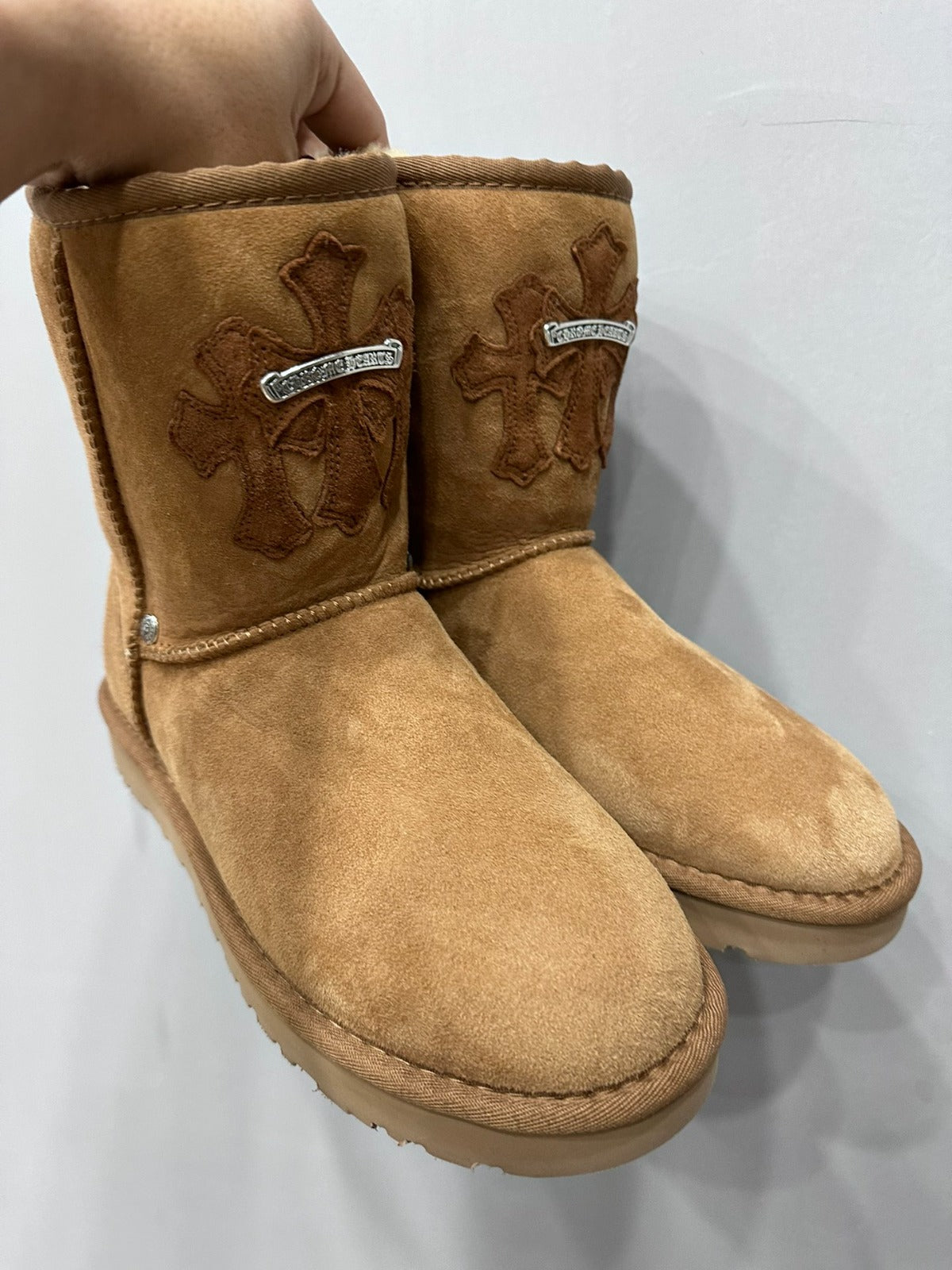 Chrome Hearts UGGS Brown Boots – shoes front view