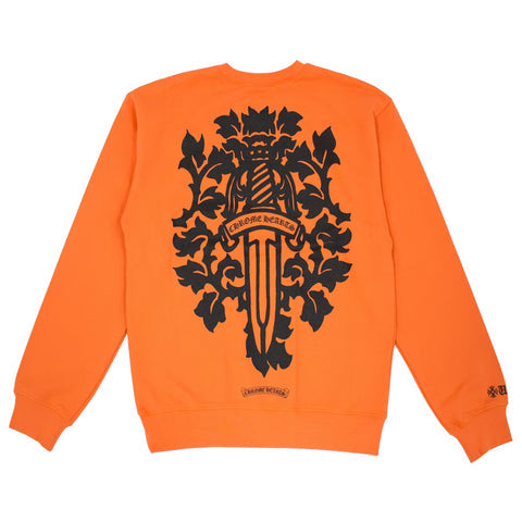 Chrome Hearts Vine Dagger Crewneck Sweatshirt – Orange – hoodie front view