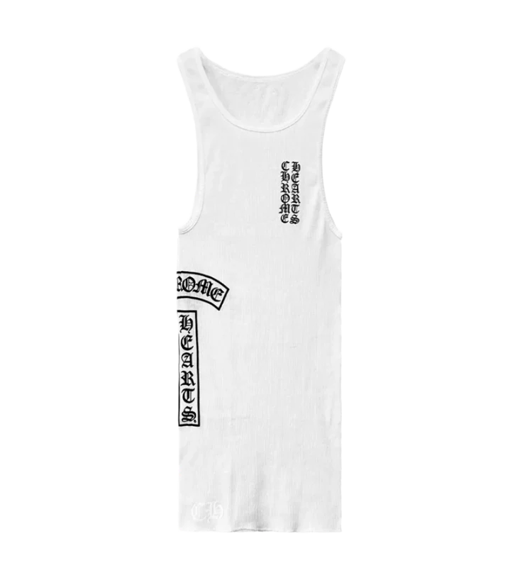 Chrome Hearts White Tank Top – shirt front view