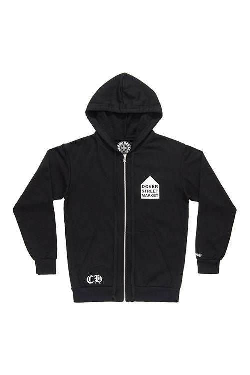 Chrome Hearts × Comme des Garcons × Dover Street Market Black Hoodie – hoodie front view