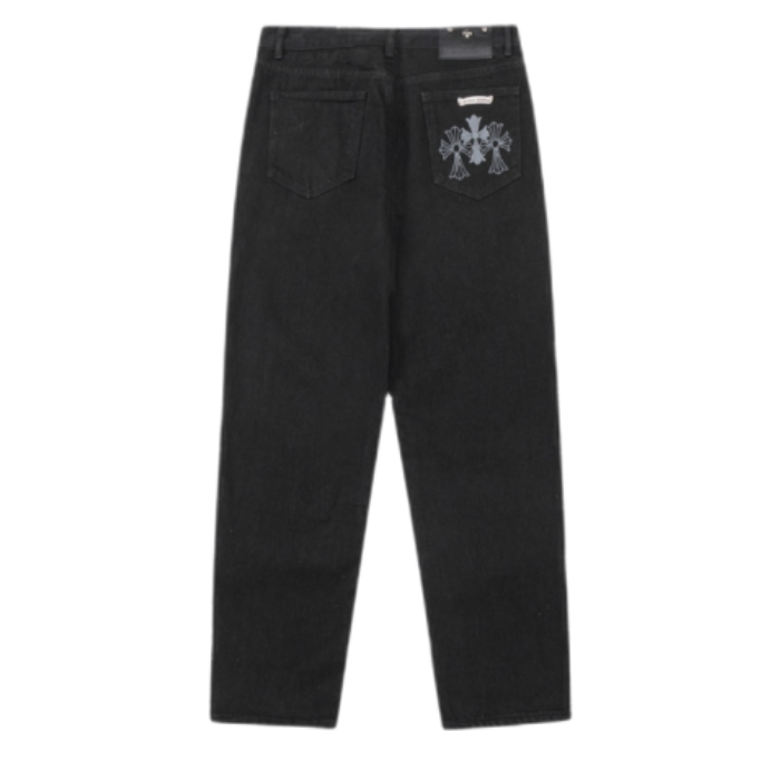 Authentic Chrome Hearts Chrome Hearts cross-distressed jeans – front view
