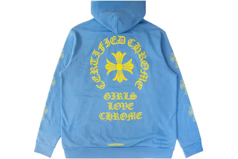 Authentic Chrome Hearts Blue Sanskrit Chrome Hearts hoodie – front view