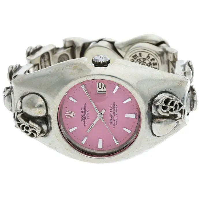 Chrome Hearts x Rolex Oyster Perpetual Date Watch – watch front view