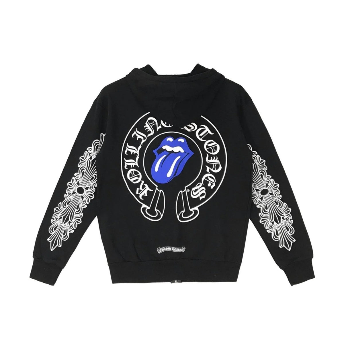 Chrome Hearts Rolling Stone Horseshoe Logo Zip Up Hoodie – hoodie front view