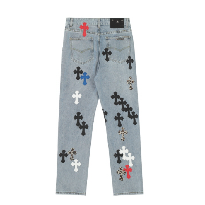 Authentic Chrome Hearts Chrome Style Levi’s Hearts Red Jeans – front view