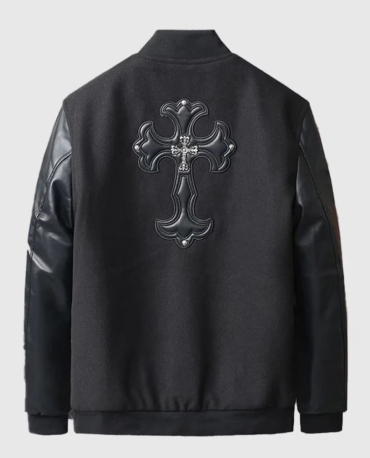 Authentic Chrome Hearts Black Chrome Heart Jacket​ – front view