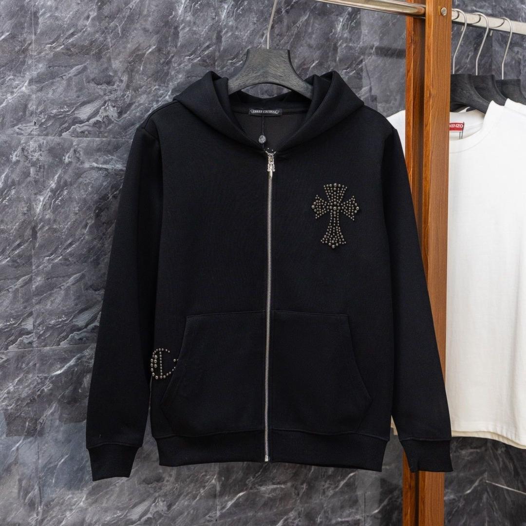 Authentic Chrome Hearts Exclusive Chrome Hearts Dome Studs Hoodie – front view