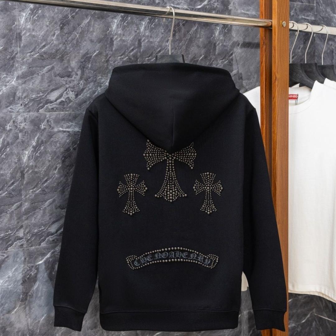 Authentic Chrome Hearts Exclusive Chrome Hearts Dome Studs Hoodie – front view