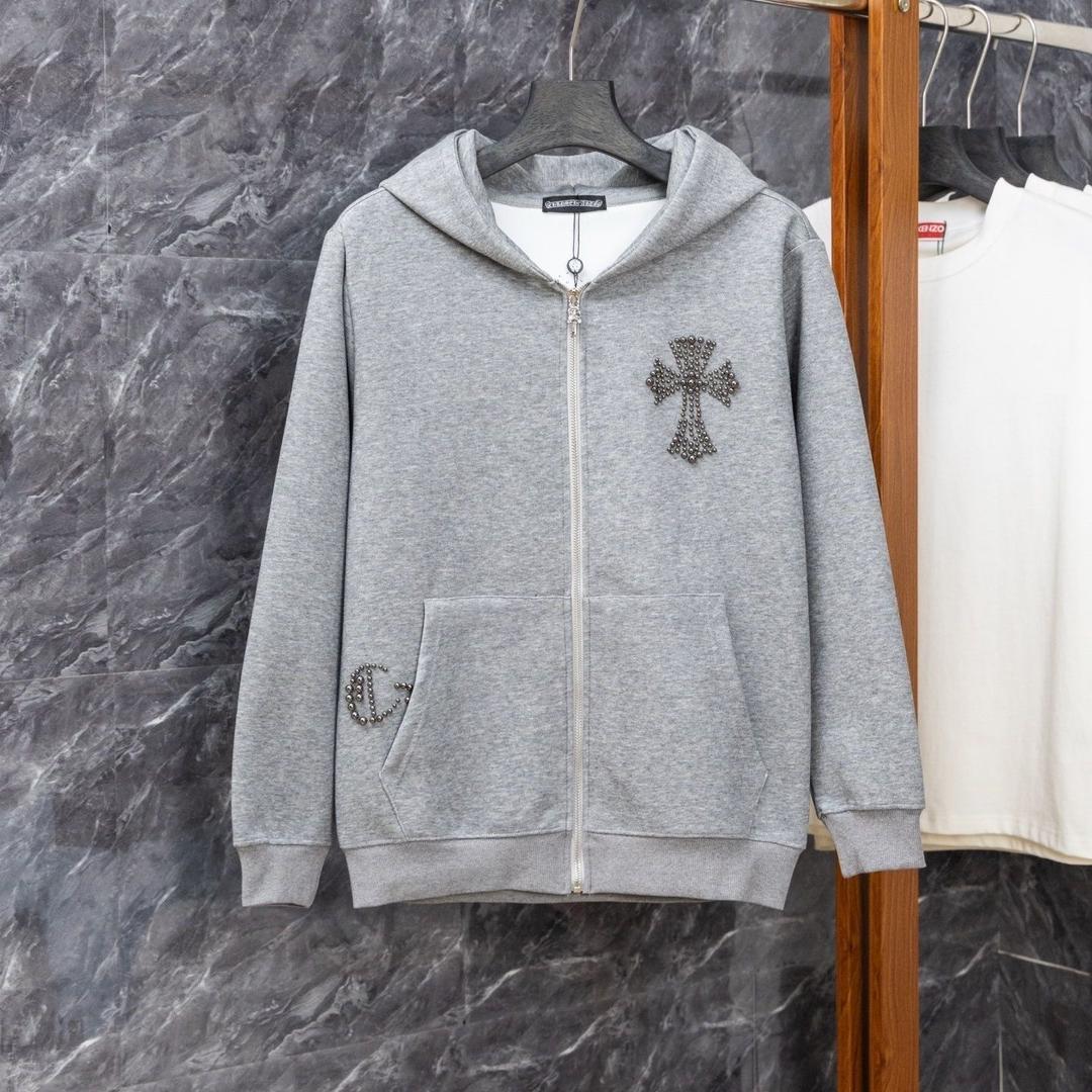 Authentic Chrome Hearts Exclusive Chrome Hearts Dome Studs Hoodie – front view