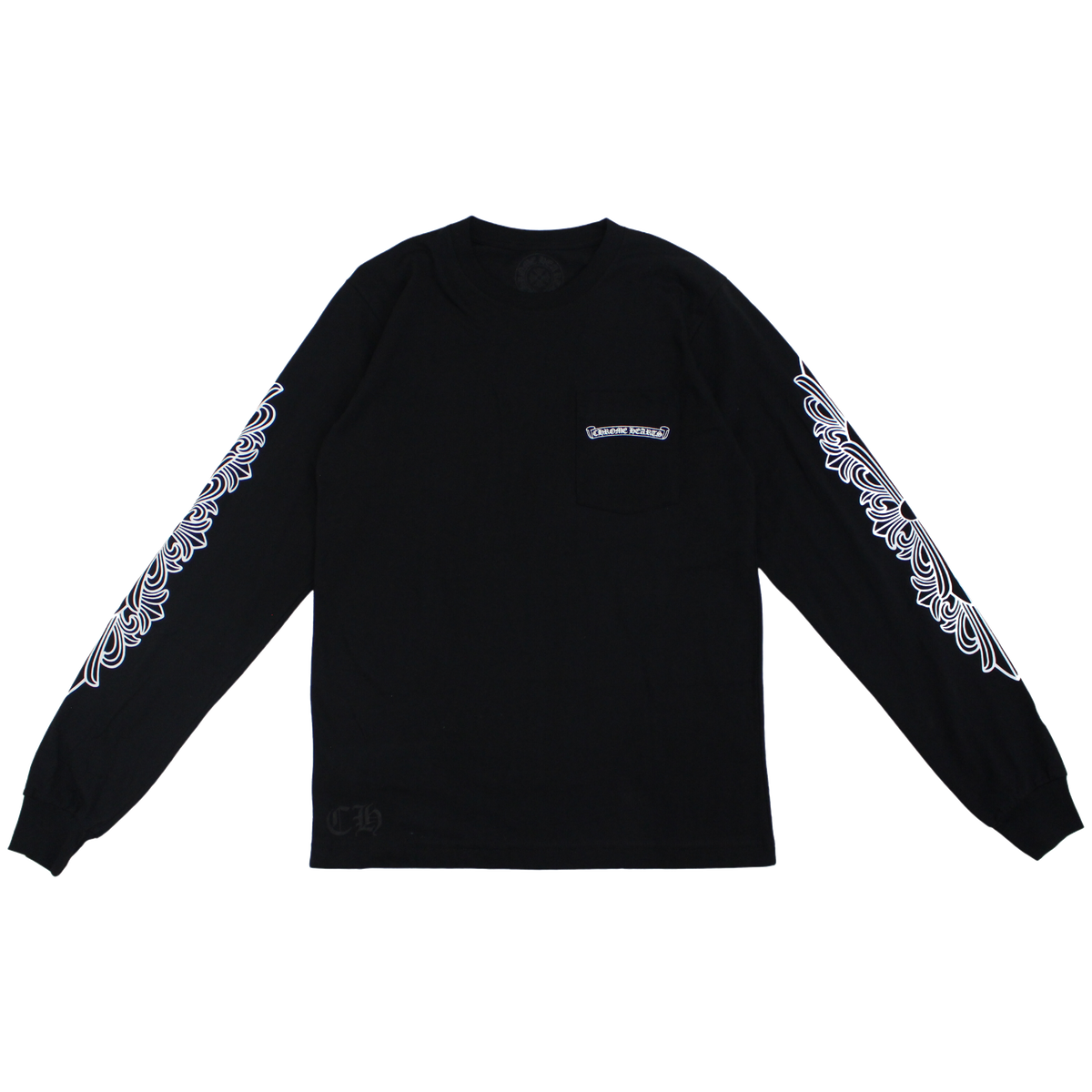 Authentic Chrome Hearts CH Eye Chart Pink Dagger Long Sleeve T Shirt – front view