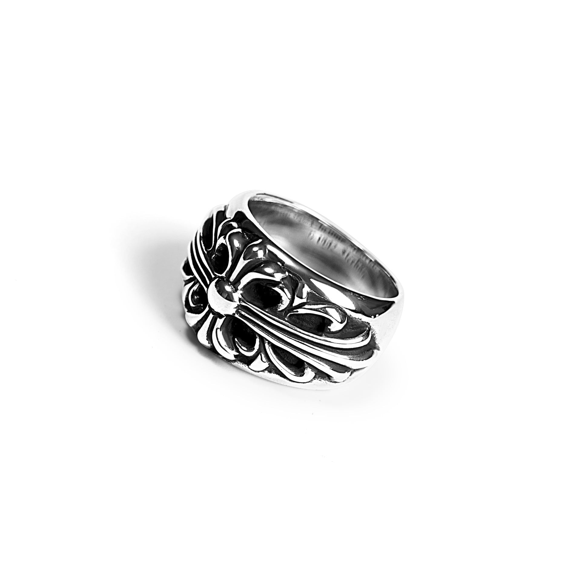 Authentic Chrome Hearts Floral Cross Ring – ring back view