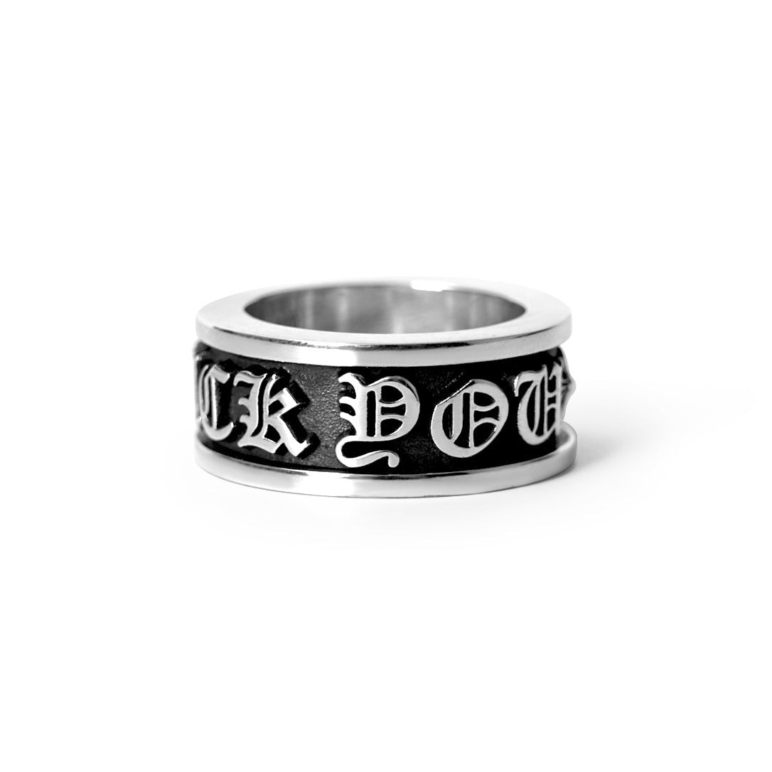 Authentic Chrome Hearts Fuck You Spinner Ring – ring back view