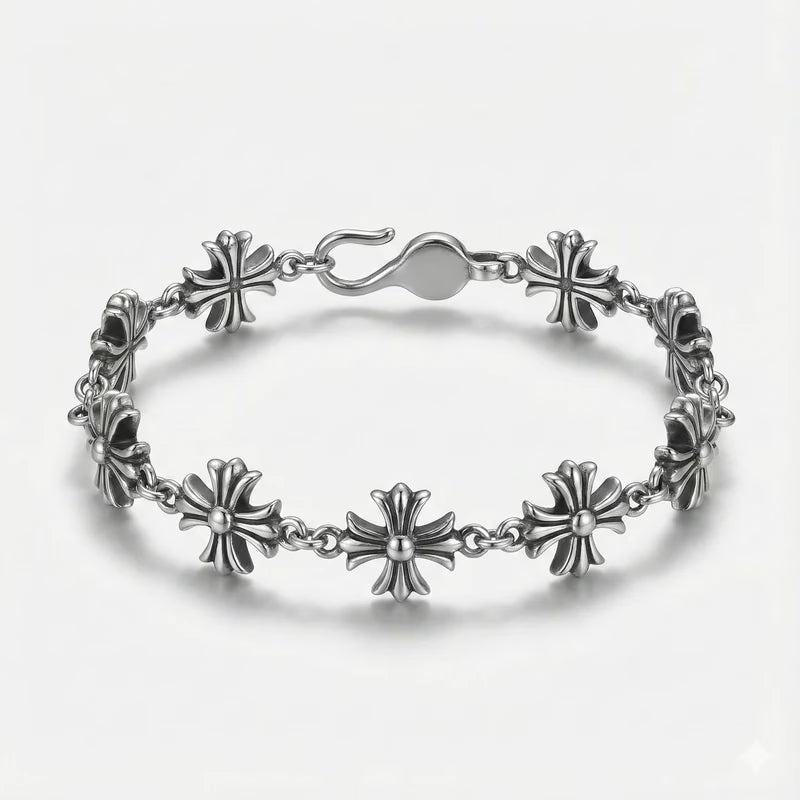 Authentic Chrome Hearts Chrome Hearts Clover Bracelet – front view