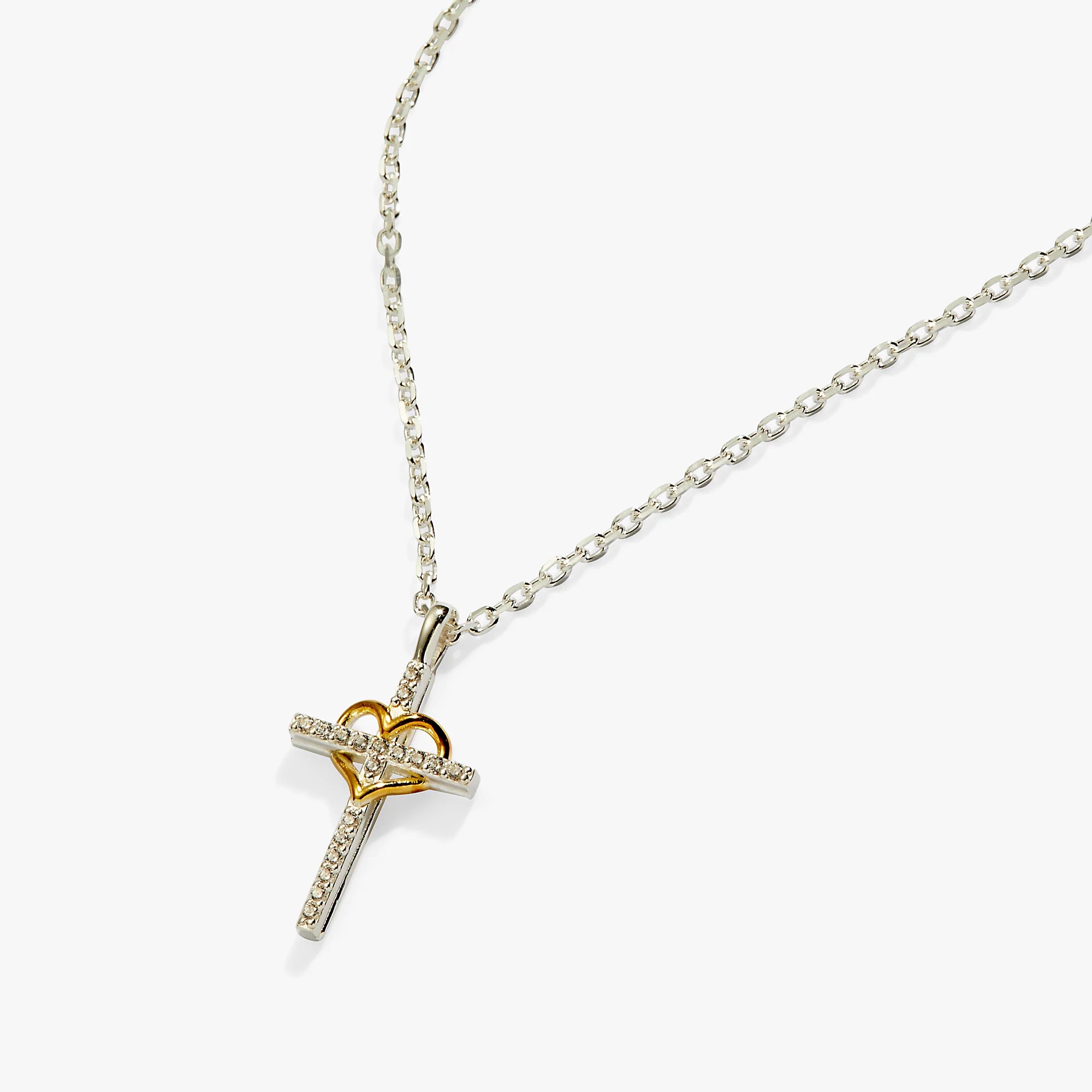Authentic Chrome Hearts Heart Cross Necklace – necklace front view