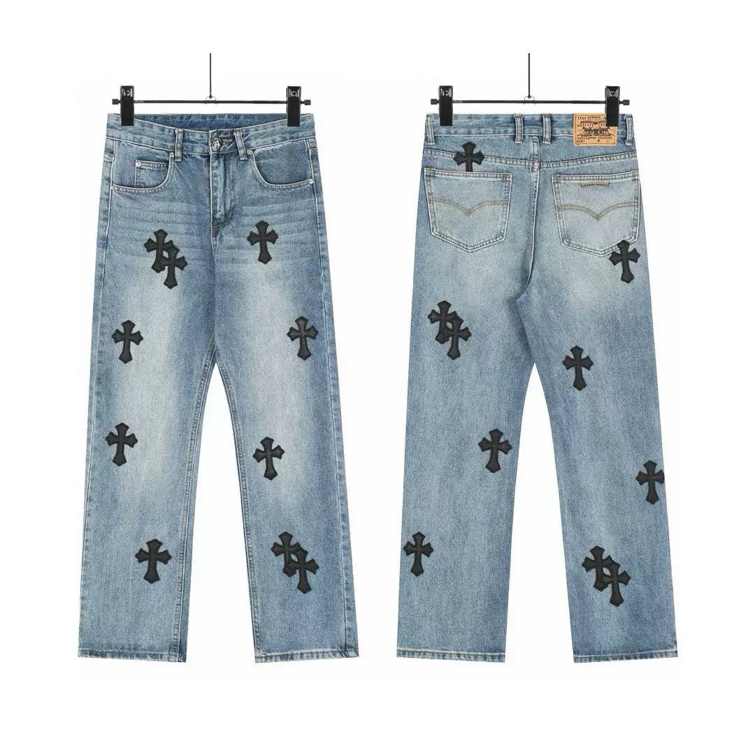 Authentic Chrome Hearts Jeans With Crosses – pants front view