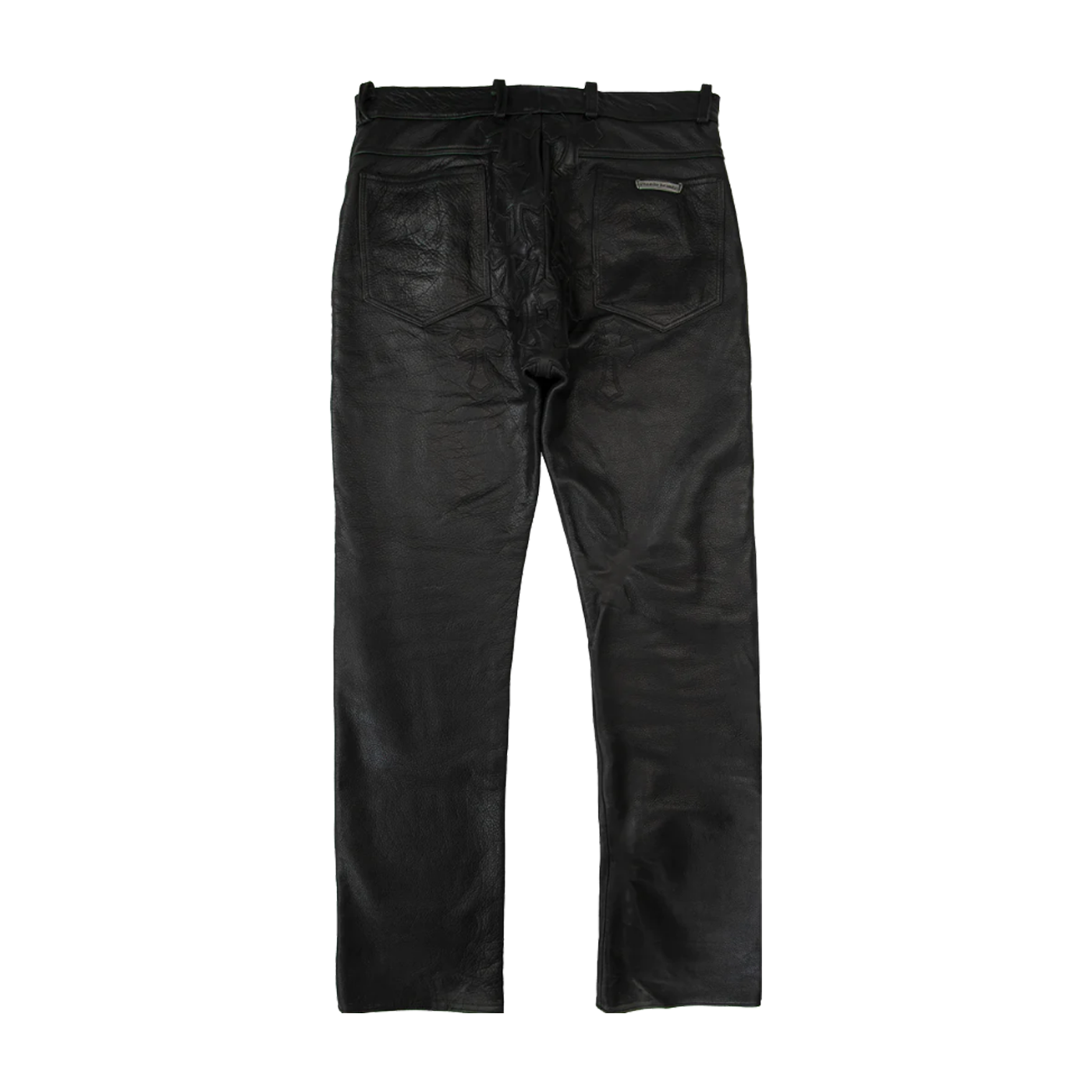 Chrome Hearts Leather Fleur Knee Pants – pants detail close-up