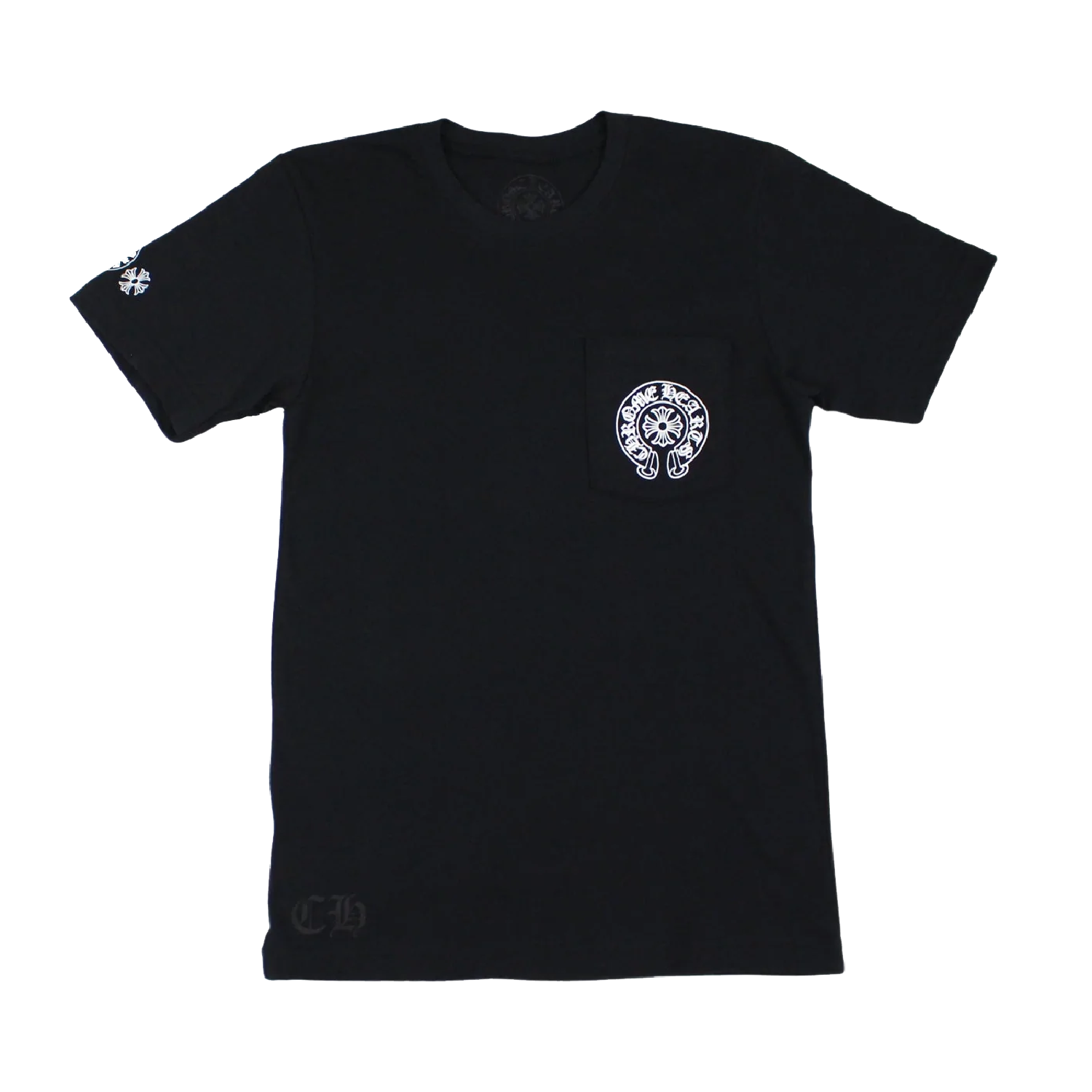CH Multi Colored Horseshoe Straight Cross T-Shirt – shirt detail close-up