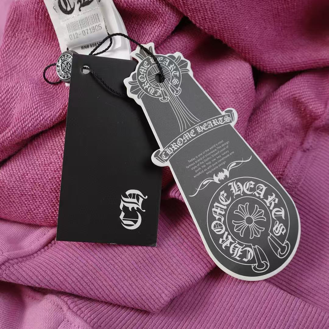 Authentic Chrome Hearts Pink Chrome Hearts Hoodie – front view
