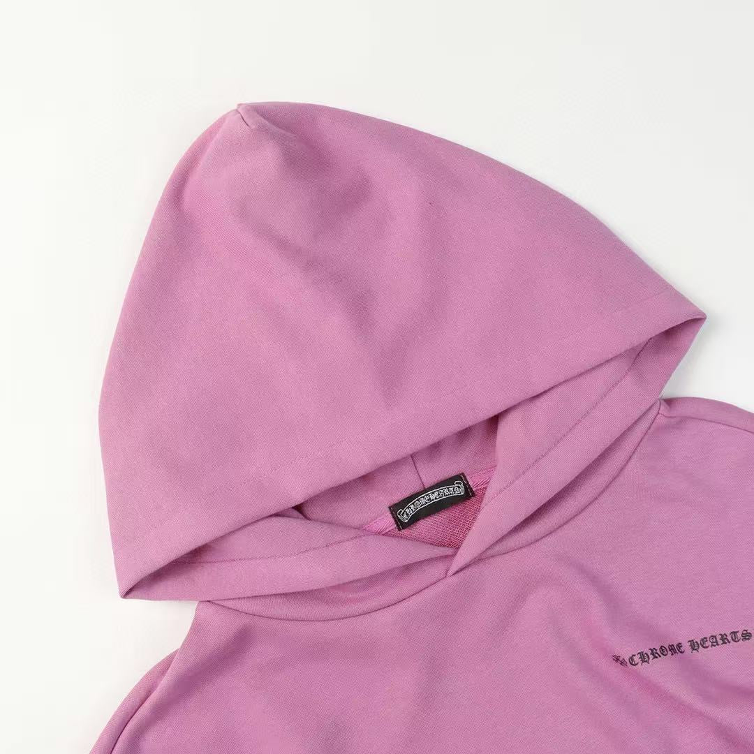 Authentic Chrome Hearts Pink Chrome Hearts Hoodie – front view