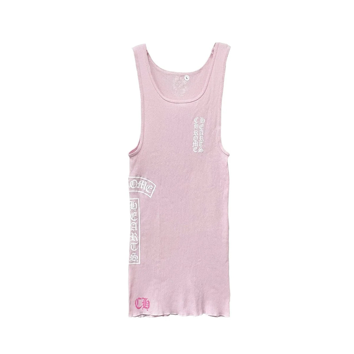 Authentic Chrome Hearts Pink Chrome Hearts Tank – shirt front view