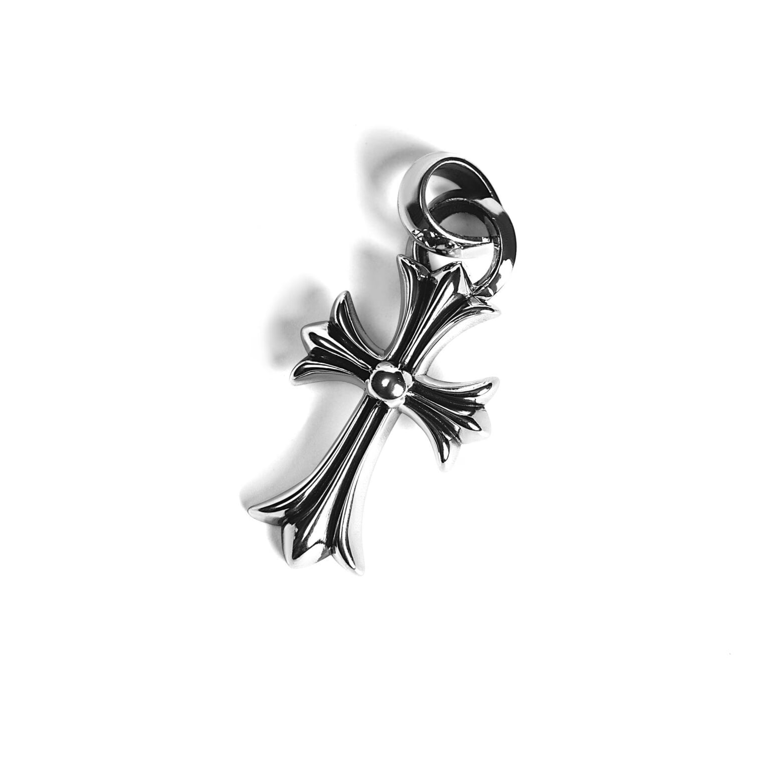 Authentic Chrome Hearts Small Cross Pendant With Bail – front view