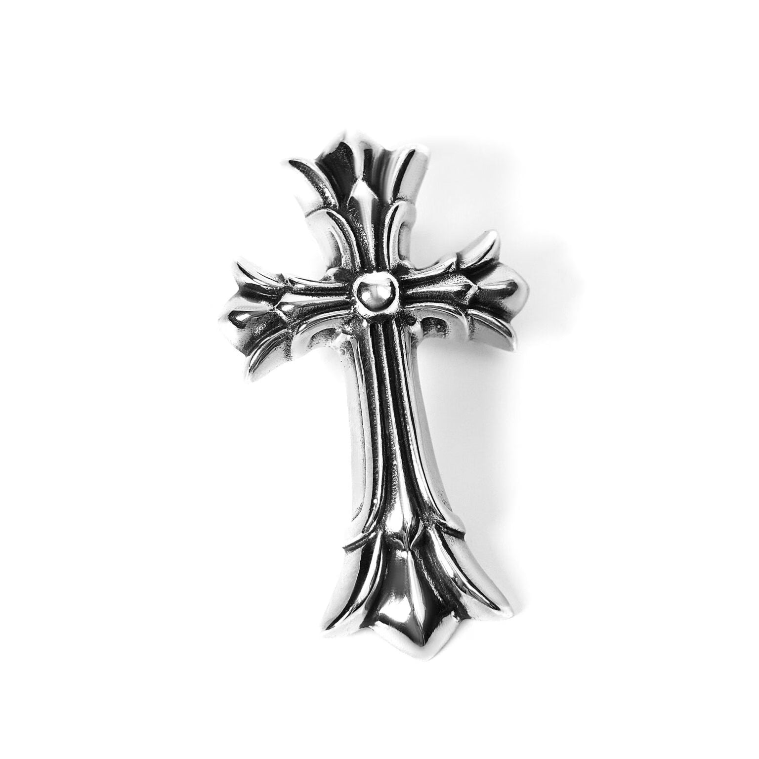 Authentic Chrome Hearts Small Double Cross Pendant – front view
