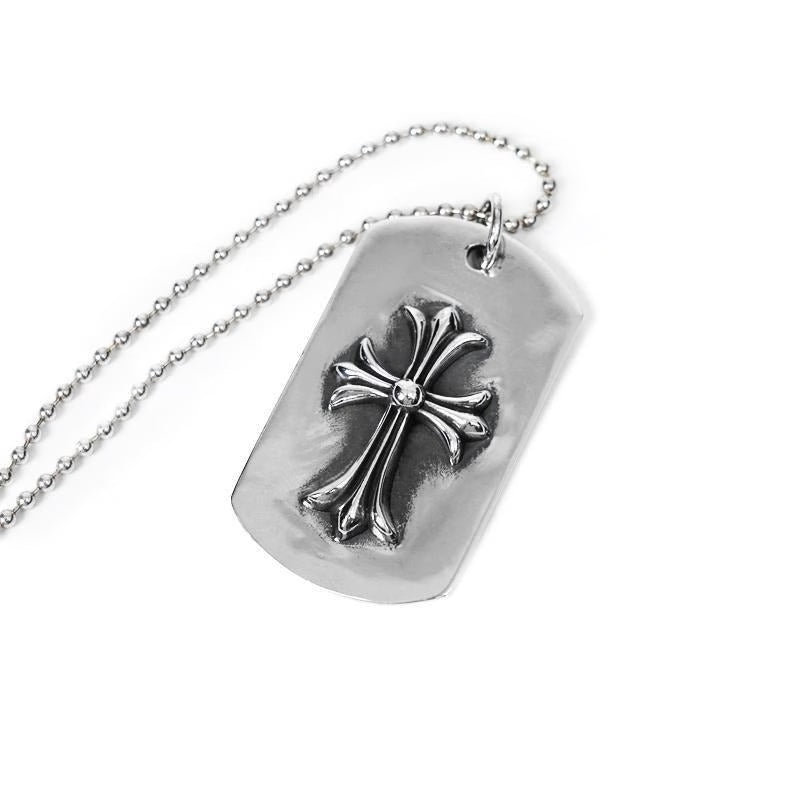 Authentic Chrome Hearts Tiny CH Cross Cutout Dog Tag – front view