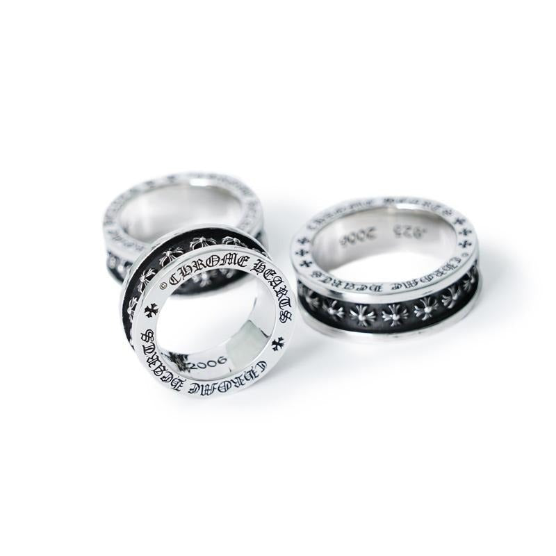 Authentic Chrome Hearts Tiny CH Plus Spinner Ring – ring front view