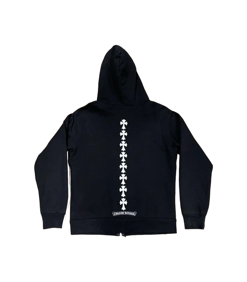 Chrome Hearts Triple Cross Logo Zip Up Hoodie – hoodie front view